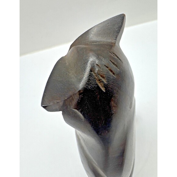 Vtg Ironwood Polished Hand Carved Wooden Owl Figurine Sculpture Decorative 4" - Picture 8 of 9